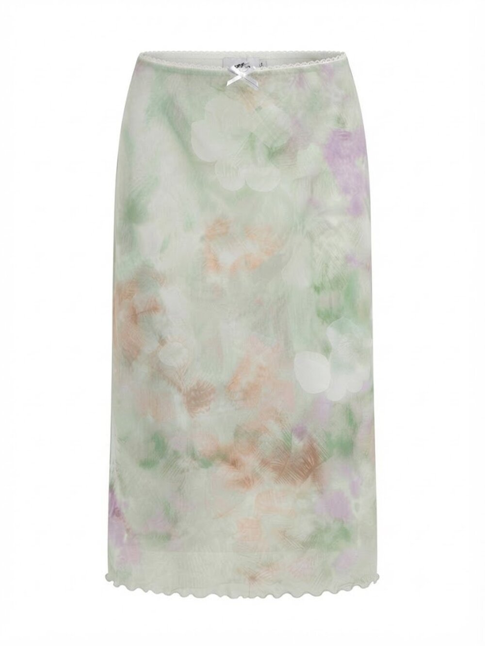 Ardene Pastel Floral Midi Skirt in Mint, Blush & Lavender Y2K Mesh size Small